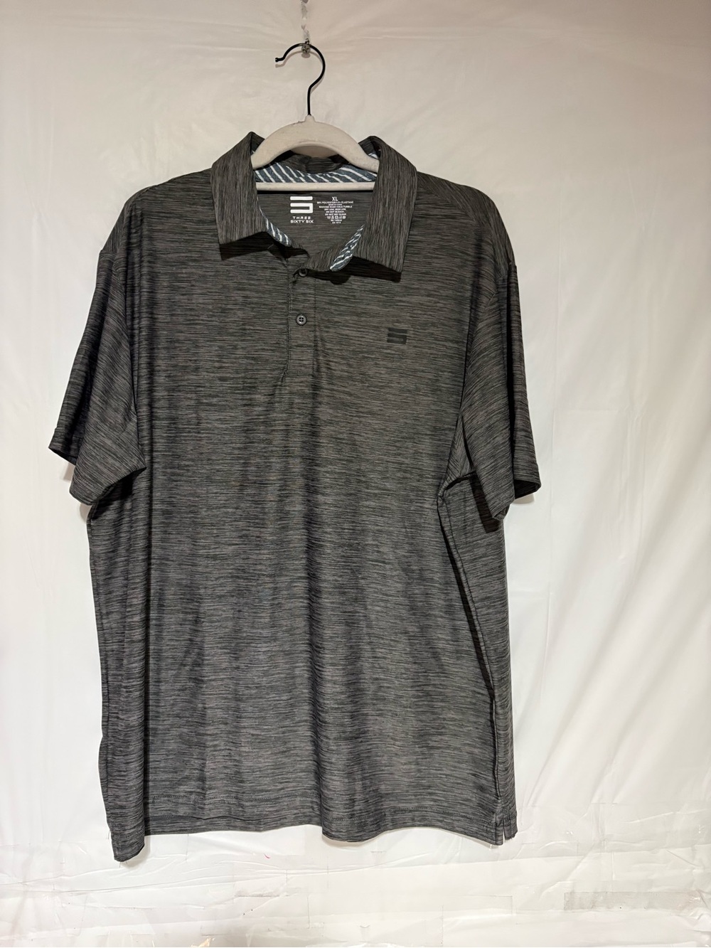 Three Sixty Six Men's Gray Heather Performance Polo